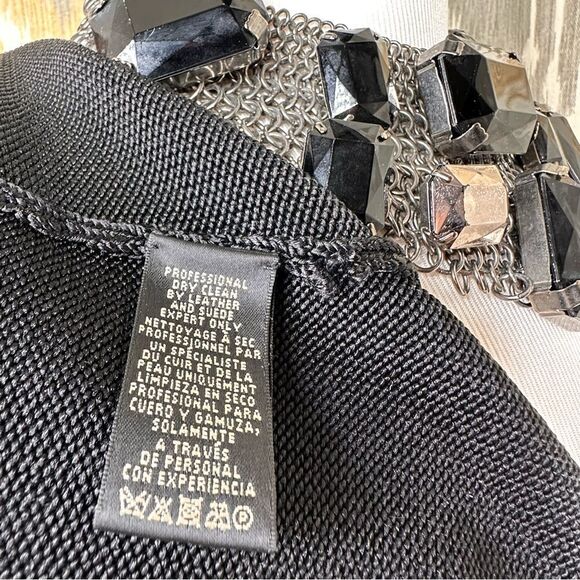 Ralph Lauren Black Label Jet Black Leather Fringe Tank Top - Picture 5 of 16